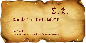 Darázs Kristóf névjegykártya