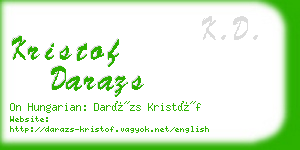 kristof darazs business card